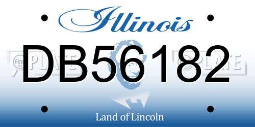 DB56182 Illinois License Plate