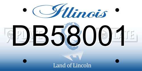 DB58001 Illinois License Plate
