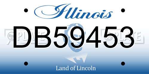 DB59453 Illinois License Plate