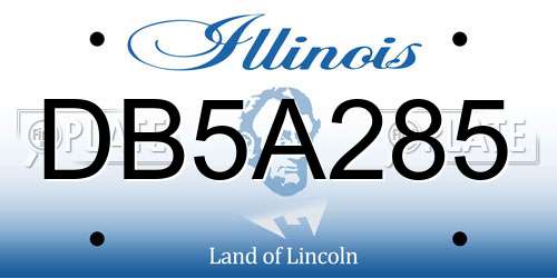 DB5A285 Illinois License Plate