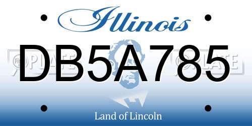 DB5A785 Illinois License Plate