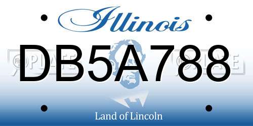 DB5A788 Illinois License Plate