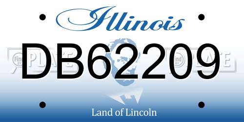 DB62209 Illinois License Plate