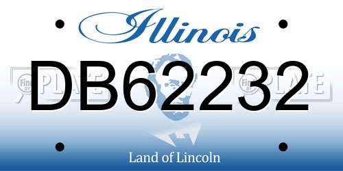 DB62232 Illinois License Plate