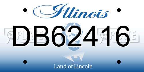 DB62416 Illinois License Plate