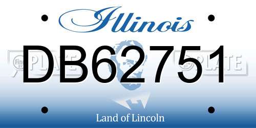 DB62751 Illinois License Plate