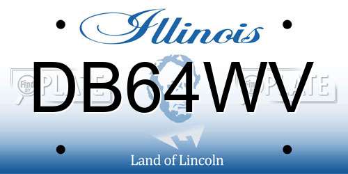 DB64WV Illinois License Plate