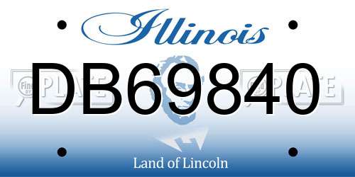 DB69840 Illinois License Plate