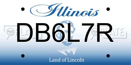 DB6L7R Illinois License Plate
