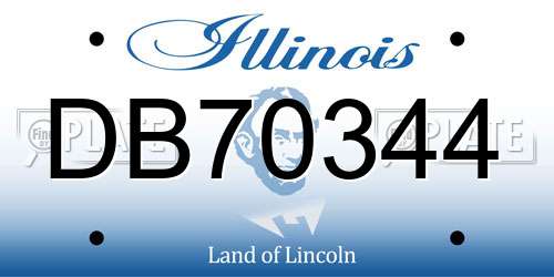 DB70344 Illinois License Plate