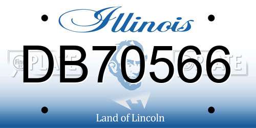 DB70566 Illinois License Plate