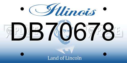 DB70678 Illinois License Plate