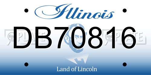DB70816 Illinois License Plate