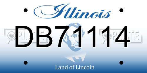 DB71114 Illinois License Plate