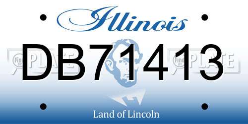 DB71413 Illinois License Plate