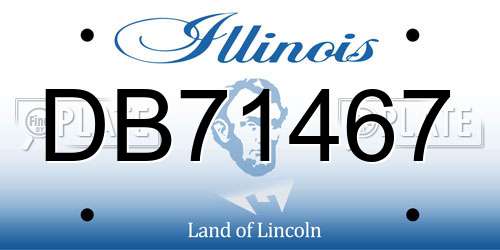 DB71467 Illinois License Plate