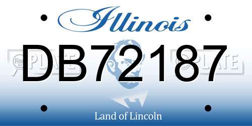 DB72187 Illinois License Plate