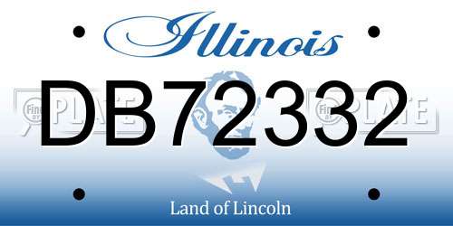 DB72332 Illinois License Plate