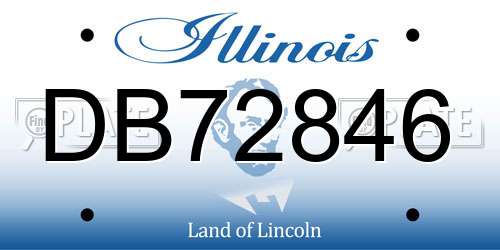 DB72846 Illinois License Plate