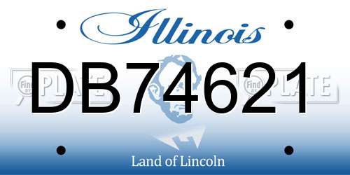 DB74621 Illinois License Plate
