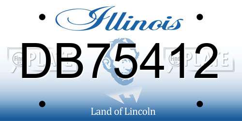 DB75412 Illinois License Plate
