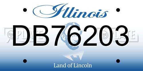 DB76203 Illinois License Plate
