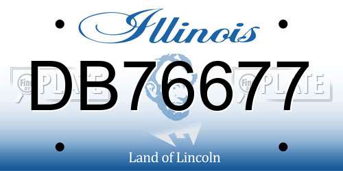 DB76677 Illinois License Plate