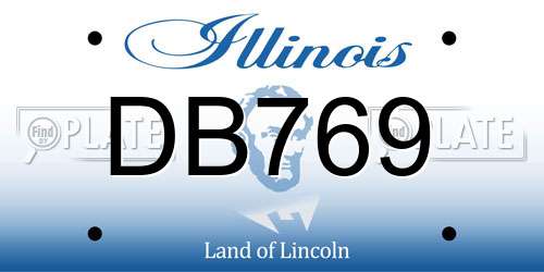 DB769 Illinois License Plate