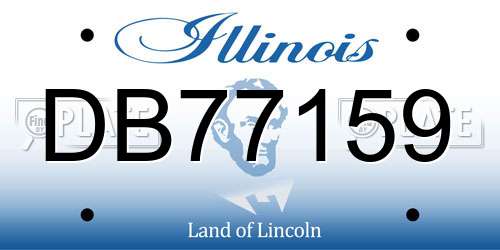 DB77159 Illinois License Plate