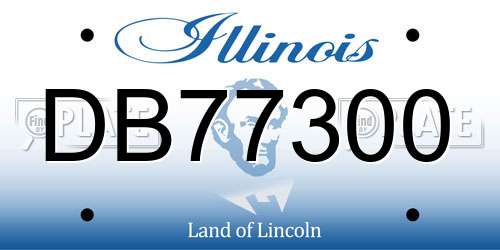 DB77300 Illinois License Plate