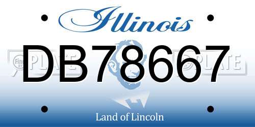 DB78667 Illinois License Plate