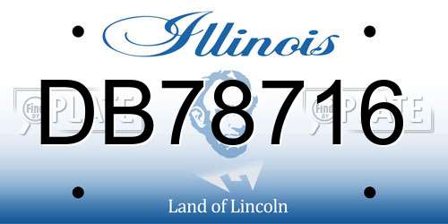 DB78716 Illinois License Plate