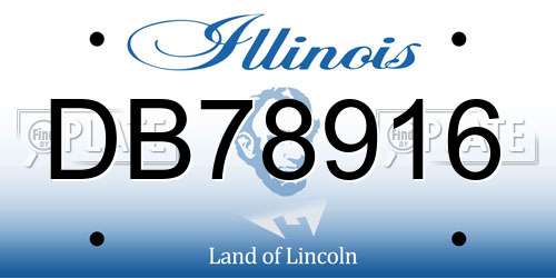 DB78916 Illinois License Plate