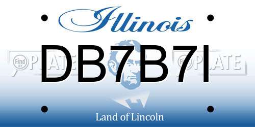 DB7B7I Illinois License Plate