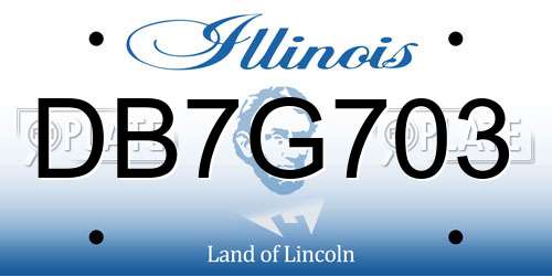 DB7G703 Illinois License Plate