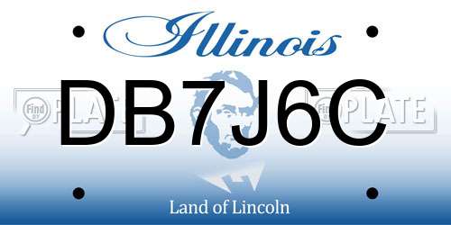 DB7J6C Illinois License Plate