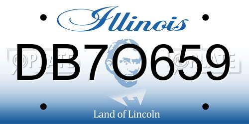 DB7O659 Illinois License Plate
