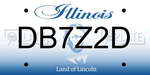 DB7Z2D Illinois License Plate
