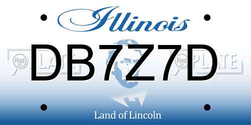DB7Z7D Illinois License Plate