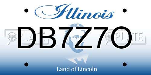 DB7Z7O Illinois License Plate