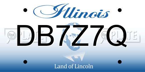 DB7Z7Q Illinois License Plate