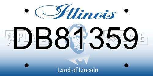 DB81359 Illinois License Plate