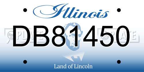 DB81450 Illinois License Plate