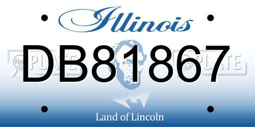 DB81867 Illinois License Plate