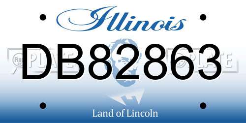 DB82863 Illinois License Plate