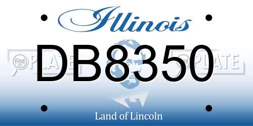 DB8350 Illinois License Plate