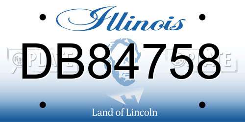 DB84758 Illinois License Plate