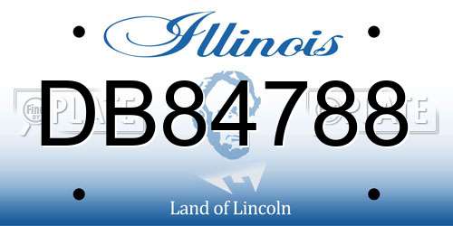 DB84788 Illinois License Plate