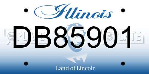 DB85901 Illinois License Plate