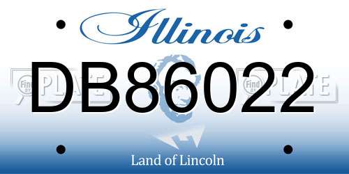 DB86022 Illinois License Plate